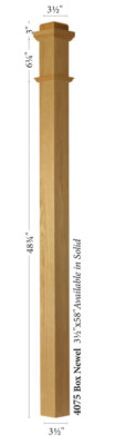 4075  Poplar Plain Box Newel Post