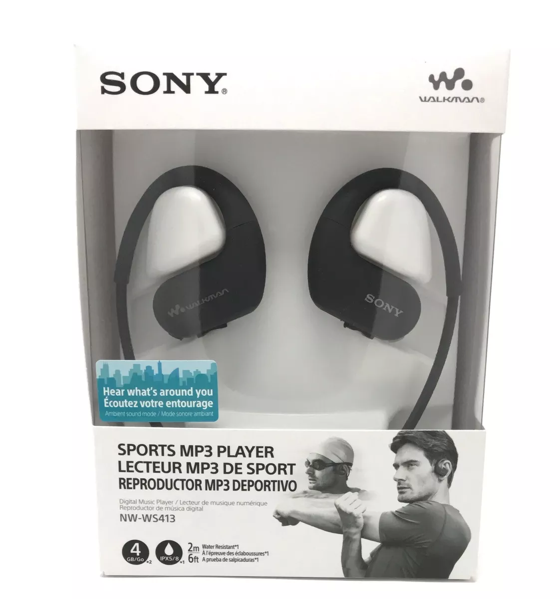 SONY NW-WS413 4GB Waterproof Walkman Sports Swimming MP3 Player (Black) NEW  27242890435 | eBay