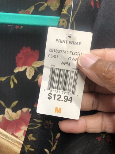 Secret Treasure Womens 3 Piece Pajama Set Size M Black Floral Gold Tank - Picture 3 of 8