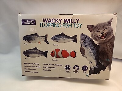 Jouet Pour Chat Wacky Willy – Poisson Clown Floppant – Rechargeable USB – NEUF