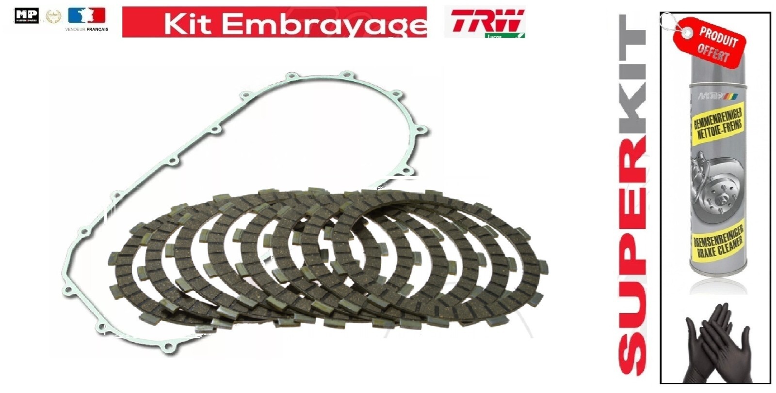 Kit embrayage disques garnis Kawasaki VN 1500 joint carter moto custom de 1998