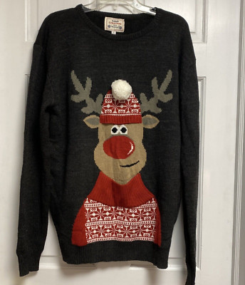 Daisy Boutique ugly Christmas Sweater Reindeer Men's Unisex Nice Party sweater