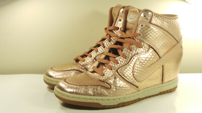 NIKE 2014 DUNK SKY HI HIDDEN WEDGE 644411 900 BRONZE SNAKE 8