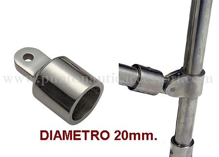 Cappuccio terminale in inox AISI316 per tubo 20mm