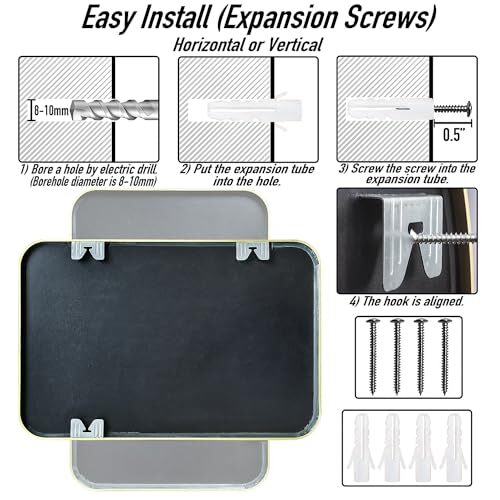 20x30 Rectangle Mirror Full Length Wall Mounted Hanging Rectangle(30x20) Gold - Imagen 6 de 8