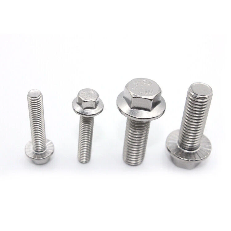 JH-FAST M8 FLANGED FULLY THREAD HEXAGON HEAD BOLTS FLANGE HEX SCREWS A2 STAINLESS STEEL