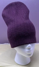 Time & True Purple Knitted Winter Cap Fashion Hat where One Size Fits Everyone