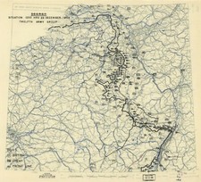 20" x 24" 1944 Situation Map of HQ Twelfth Army Group December 23 20" x 24" 1944 Situation Map of HQ Twelfth Army Group December 23