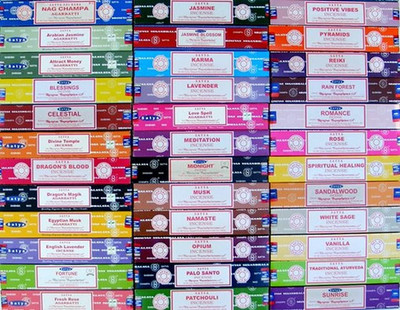 Satya Premium Mix Assorted Incense Sticks Set of 12 Pack | for Meditation
