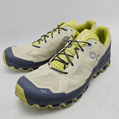On Cloudventure Mens Trail Running Shoes Sand Lime Green Size 13