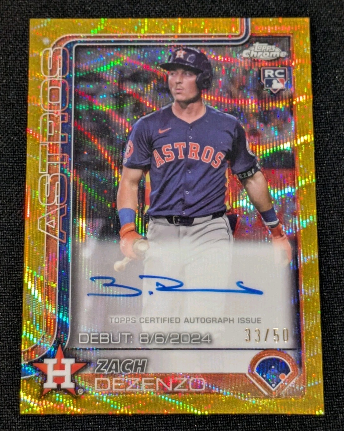 2025 Topps Chrome Zach Dezenzo ROOKIE AUTO GOLD WAVE /50 Refractor Astros RC