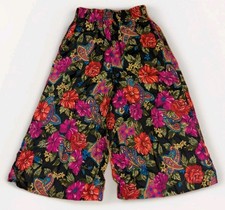 VTG 90s Norton McNaughton Floral Paisley Culottes Pants USA Boho Wide Leg Size 8