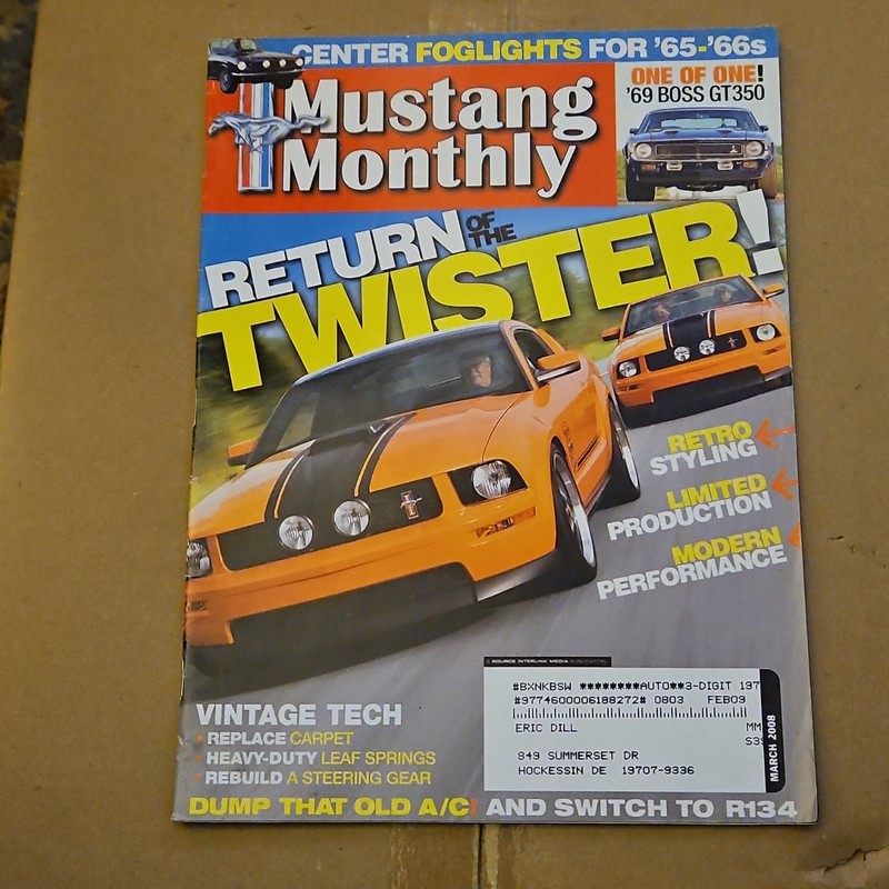 Mustang Monthly Magazine Return of the Twister Vintage Tech Retro Styling