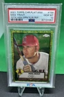 2021 TOPPS CHR.PLAT.ANV. #156 Mike Trout 70th ANV.GRN/YLW. REF #/99 PSA 10