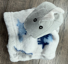 Baby Security Blue Grey White Dinosaur Babe Luxe Plush Lovey Baby Blanket