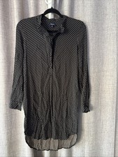 Madewell Long Sleeve Polka Dot Tunic Dress Black Size Small