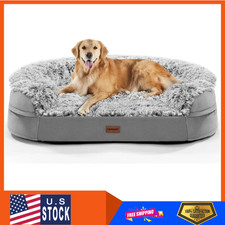 3.7" Orthopedic Dog Bed for Extra Large Dogs, Egg Crate Foam, Washable Cover