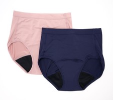 Maya J Women's Panties Sz M Breezies Leak Proof Full Brief Panty Blue A508654