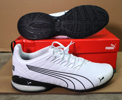 Men's Puma Voltaic Evo Leather Puma White-Puma Black (311976 01) Mens Size 13
