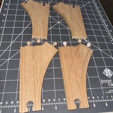 Thomas /brio Compatible Wooden Train Opposing Reversible Switch Tracks 4pc Lot B