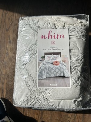 NET Martha Stewart Whim Pale Green Chenille 2 Piece  Comforter Twin XL