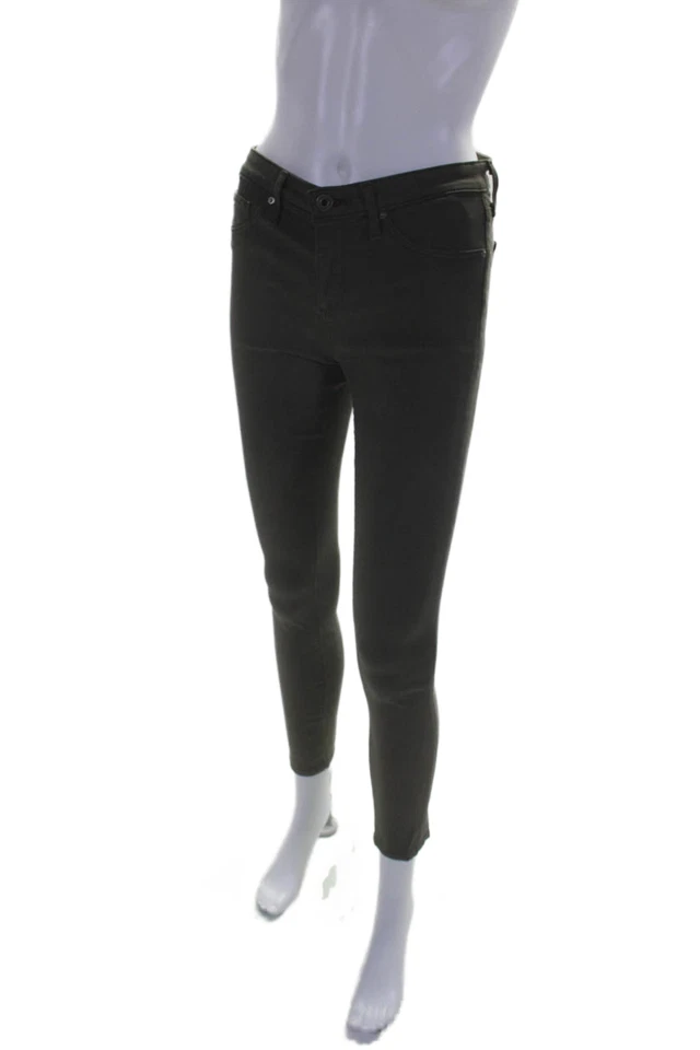 AG Adriano Goldschmied 女式绿色紧身踝超紧身牛仔裤 25 码 — 第 2/4 张图片