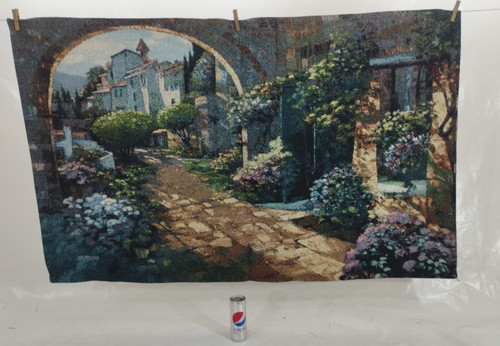 Vintage French Behrens Villa Scene Home Decor Wall Hanging Tapestry 138x86 cm