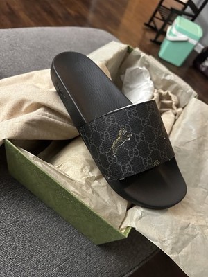 NEW AUTHENTIC GUCCI GG SUPREME TIGERS SLIDE MENS GUCCI 12 (US
