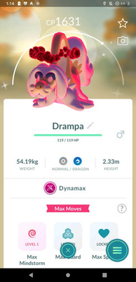 #ad #ad Pokémon Go Shiny Dynamax Drampa Mini PTC 80k Stardust $2.00