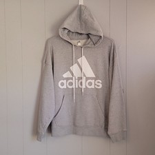 Adidas Women's Hooded Sweatshirt Large Gray Pullover