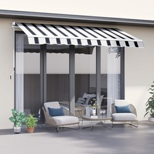 Garden Patio Manual Awning Canopy Sun Shade Shelter Retractable 4 Size 5 Colour