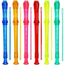 6 Pack Soprano Recorder Instrument, 8 Hole German Style Fingering Descant Flu...