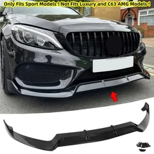 Gloss Black Front Lip Splitter For 2015-18 Mercedes W205 C205 C300 C400 C450 C43