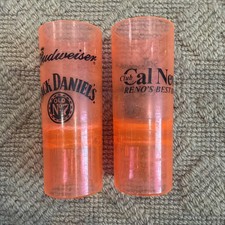 Coppia Jack Daniel Rare Reno Nevada Budweiser Shot Glass Neon Plastica Super Rare