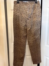 VTG 90s AGB Byer California Brown Baroque Print Pants - Made in Macau - Size 12