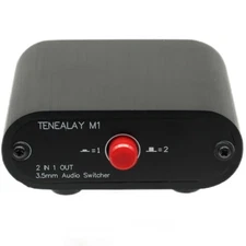 M1 2 in 1 Out 3.5mm Stereo Audio Switch aux switcher Speaker selector Splitte...