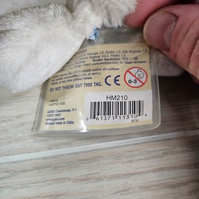 GANZ Webkinz Arctic Fox HM210 Code and Tags 2009 for sale online