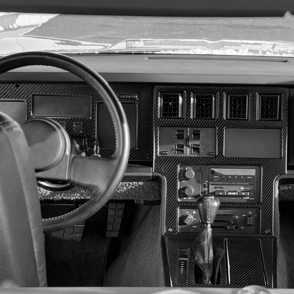 Kits completos de molduras interiores de fibra de carbono real de 7 piezas para Chevrolet Corvette C4 1983-89 Foto 3 de 4