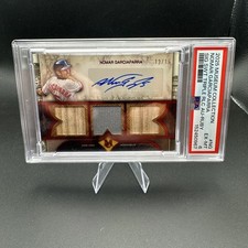 Nomar Garciaparra 2025 Museum Ruby Triple Relic Auto RedSox #SPTRA-NG PSA 6