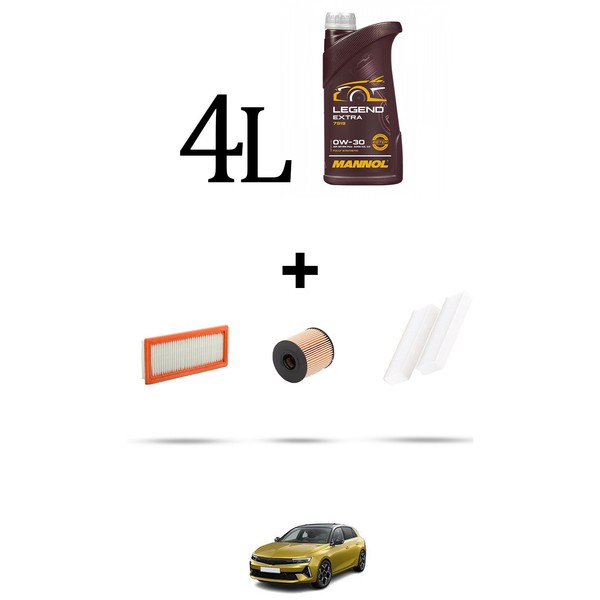 Hoffcar Servicekit 3 Filter Und 4L ÖL FüR Opel Astra L 1.6 133Kw Ab 2021-image