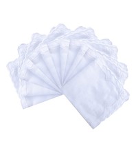 Ladies Embroidery Cotton White Handkerchiefs Lace Wedding Hankies