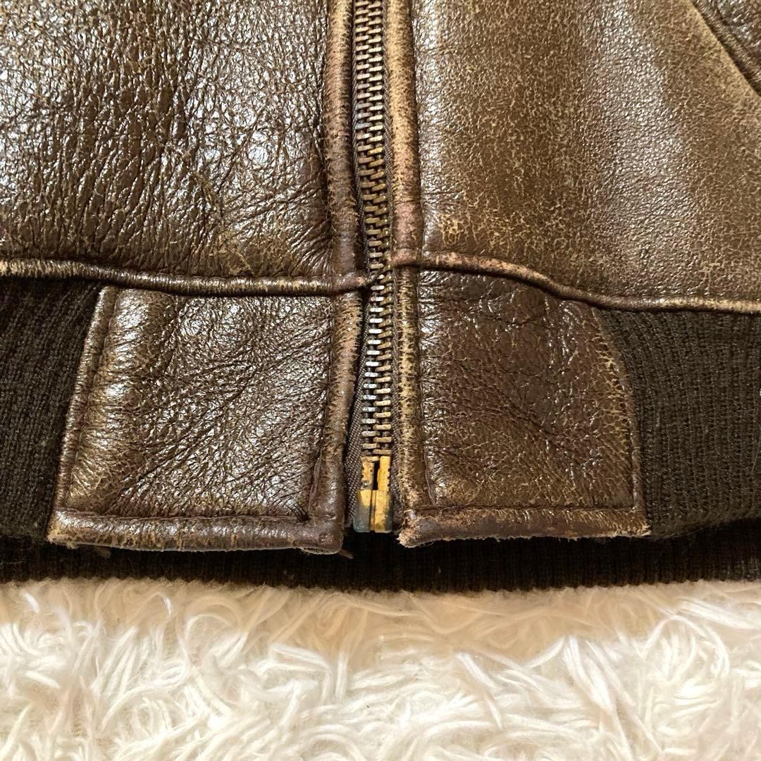 Schott B-6 Shearling Flight Jacket Sheepskin Size… - image 10