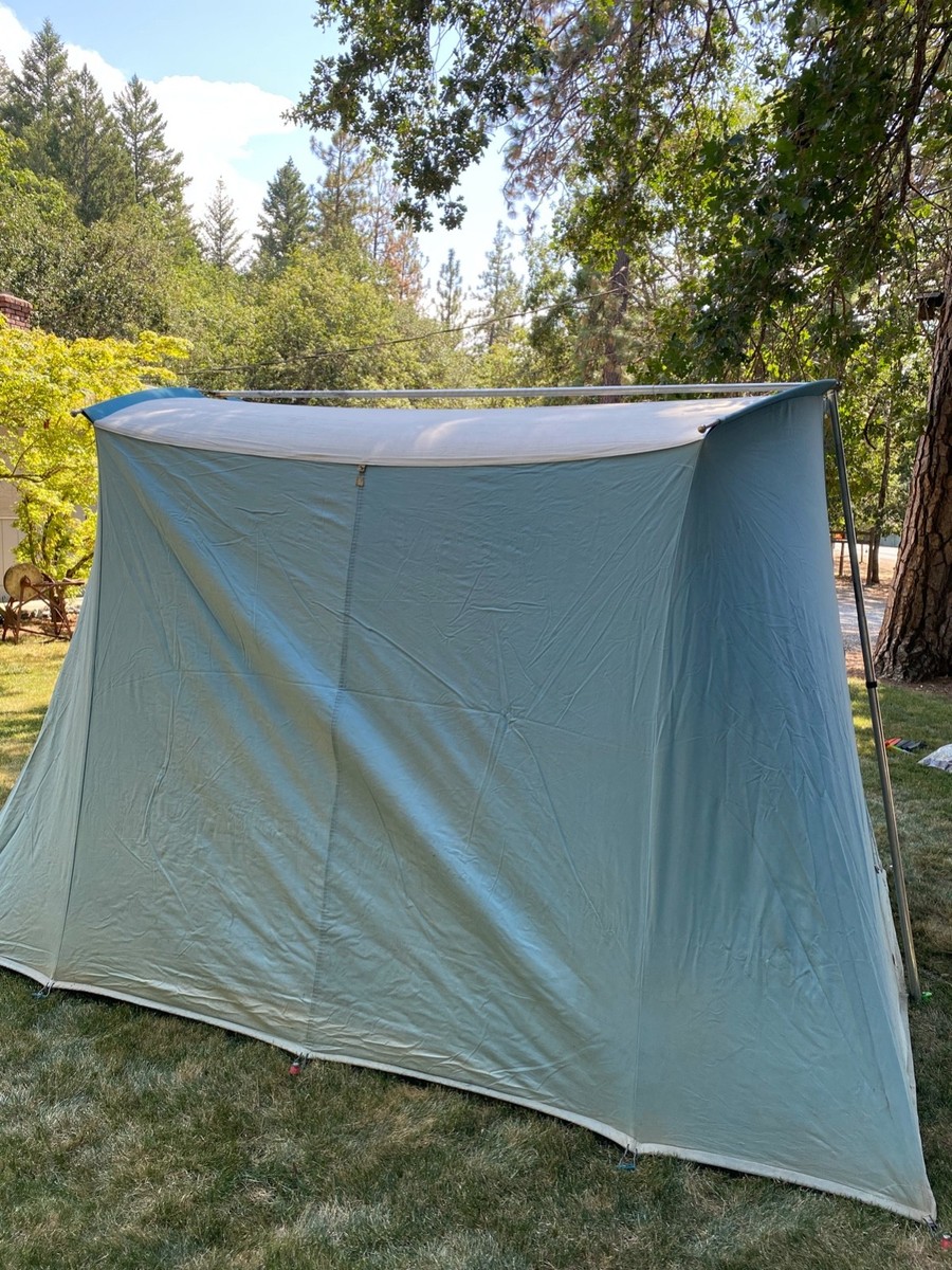 Very Nice Vintage Coleman Olympic Canvas Springbar Tent Blue and