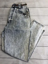 Vintage Gitano Jeans Womens 11 Acid Wash High Waist Tapered Embroidered 90s Deni