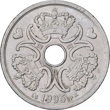 [#1223494] Denmark, Margrethe II, 2 Kroner, 1995, Copenhagen, Copper-nickel, AU