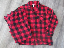 Wondershop Womens Lightweight Flannel Pajamas Red Black Buffalo Check Sz M