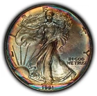 1991 1 oz Silver American Eagle - PQ Rainbow Rim Toning - BU - SKU-E3707