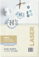 Hayes Paper Co Laser Waterslide Decal Paper White 200gsm Printable Sheets