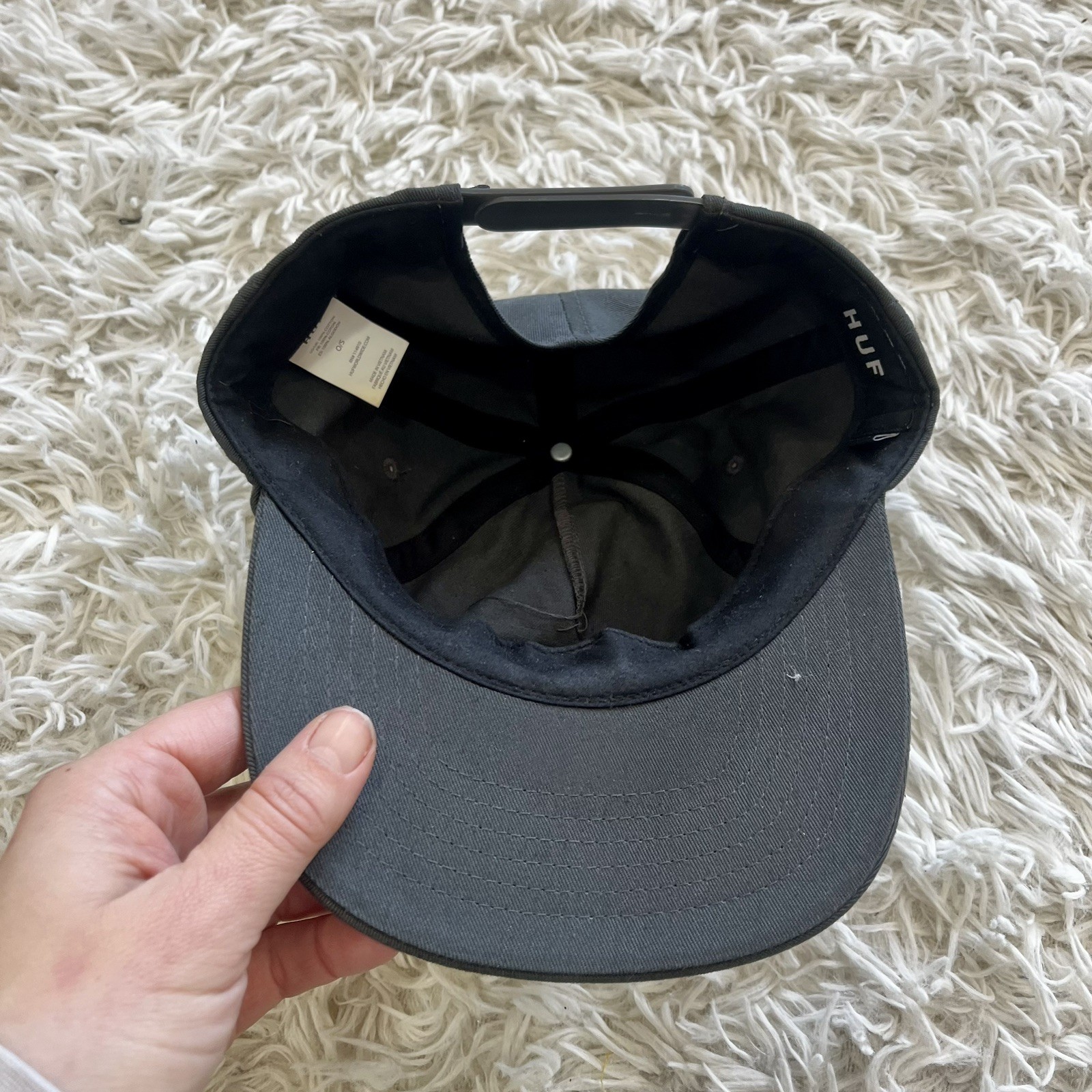 HUF Box Logo Patch Cap Gray Snapback Adjustable S… - image 5