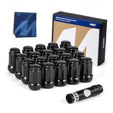 Spline Lug Nuts with Cone Seat, Wheel M12x1.25 Black 20-Piece Spline Tuner
